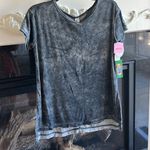 Green Tea Crushed Velvet Top Charcoal Gray Womens Shirt New Roomy Small Photo 0