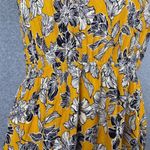 Market & Spruce Women's Size L Yellow Floral Embroidered Sleeveless Dress Photo 1