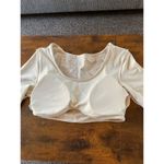 NWT Offline by Aerie Beige Real Cropped Long Sleeve Bra Top Paisley Print, Size Tan Size L Photo 10