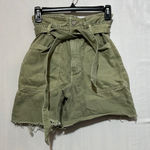 ZARA  Olive Green High-Waisted Women's Shorts‎ size 0 Photo 0