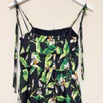 EXPRESS Black Tropical Floral Tiered Maxi Dress Tie Straps Size XS Pockets Photo 5