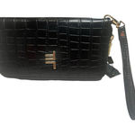 London Fog  Collection Black Adalia Croco Zip Around Wristlet Wallet NWT Photo 0