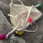 Xhilaration WHITE MACRAME TRIANGLE BIKINI TOP Photo 2