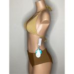 Anthropologie New. WET L.A. brown stripe bikini. X-Small. Retails $186 Photo 5