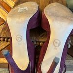 Michael Kors Michael  Georgia Ankle Strap Pumps Sz 11 Burgundy Merlot Suede Photo 2