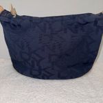 DKNY Signature Small Purse bag NAVY logo canvas leather Trim clutch Photo 0