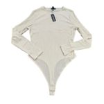 Pretty Little Thing Women's Ivory Long Sleeve Bodysuit Size 14 Photo 1