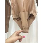 SKIMS  FAUX LEATHER MOCK NECK BODYSUIT long sleeve Size XS Sienna Tan BS-MCK-0896 Photo 3