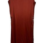 ZARA  Orange Satin Mock Neck Tunic Open Sides Medium Photo 0