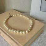 Pearl & Rhinestone Necklace Vintage “Eudora” Elegant Classic Minimal Pearlcore White Photo 1