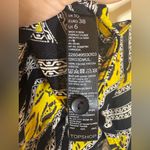 Topshop  Size 6 Yellow Black White Halter Crop‎ Top Button Down Photo 4