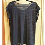 Nike  Dri-Fit Womens Sheer Black Athletic T-Shirt Size L Lightweight & Breathable Photo 3