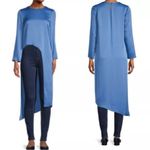 Veronica Beard  Rome Asymmetrical Midi Tunic Top French Blue Size 4 TOP‎ ONLY NEW Photo 15