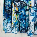 Magaschoni New York Pleated Silk Skirt Women's Size 8 Blue Jewel Print Elegant Photo 5