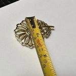 Signed AJC Gold Tone Flower Brooch Pin Photo 2