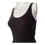 Sofia Vergara medium Seamless black shimmer sleeveless Thong bodysuit Scoop Neck Photo 4