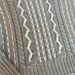 margaret o'leary Margaret O’Leary Cable Knit Crew Neck Gray White Statement Sweater Size S Photo 1