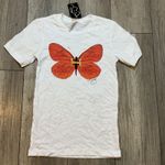 Jodi Pedri Butterfly Graphic T Shirt Women's Extra Small White Art Tee Size XS Photo 1