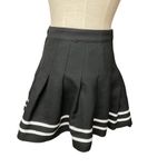 Divided H&M High Waist Pleated Mini Skirt Color Block Black White Striped Size 6 Photo 7