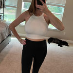 Aerie New Classic White Ribbed Tee Crop Superchill Seamless High Neck Bra Top Photo 0