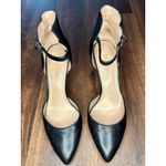 Enzo Angiolini  Black and Gold Leather Ankle Strap Heels Size 8.5 EUC!!! Photo 1
