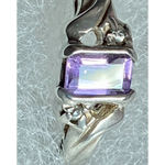 Avon Sterling Silver and Amethyst Ring with two white stones Sz 7 Photo 6