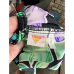 one piece swimsuit floral bright purple green blue Size M Photo 9