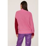 Central Park West Chelsea Pink Red Colorblock Knit Turtleneck Sweater Size XS Photo 2
