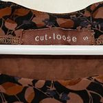 Cut Loose casual knee length dress size small brown printed fall neutral minimal Photo 6