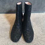 Women’s Black Glitter Covered Chunky Heeled Party Boots Zipper Size 10.5 NEW Photo 1