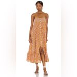 Free People  Molly Jo Midi Dress Garden floral ruffle sleeveless smock crochet Photo 5