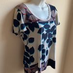 Tory Burch 3-D Leaf Print Pima Cotton T Shirt S Photo 1