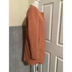 ZARA Woman Coat Womens Extra Small Orange Puff Shoulder Collarless Hidden Zip Photo 2
