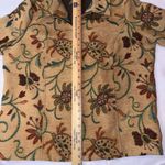 Maggie Sweet vintage Floral Tapestry Jacket Full Zip Up Beige Green Brown Size L Tan Size L Photo 6
