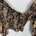 Free People NWT  East To West Smocked Top Off the Shoulder Black Size Medium M Photo 3