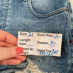 Warp + Weft Ibiza High Rise festival Distressed Blue Denim Jean Shorts Size 31 Photo 10