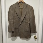 Lubiam Blazer Sports Coat Jacket Men's 50R‎ Wool/Silk Plaid Made In Italy Brown Size M Photo 12