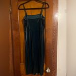 EXPRESS  Velvet Midi Dress in Deep emerald forest Green Photo 1