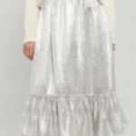 Shrimps Pearl bow embellished metallic jacquard skirt silver size 8 Photo 8