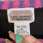 American Vintage Vintage Grandma Black Floral Bright Knit Sweater Whimsical Garden Cottage Medium Photo 5