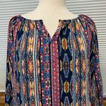 Peach Love California colorful patterned blouse Size Small Photo 1