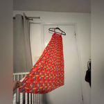 Vintage Red Tropical Print Lace Photo 4