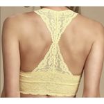 Free People Intimately Galloon Bralette Bra Medium Floral Lace Racerback Yellow Photo 2