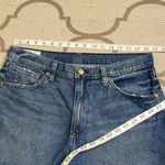 Gap  4” high rise stride dark indigo Blue Jean Shorts with Frayed Hem, size 12 Photo 4