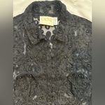 Cache Black Sleeveless Button Down embellished with beaded embroidery Photo 5