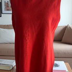 Ralph Lauren LAUREN Orange Knit Back Zip Tank Top Size Large Photo 0