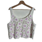 Daisy ladies crochet knit tank top size large XL cute festival fairy boho White Photo 7