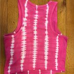 SO  Hot Pink and White Tie-Dye Cropped Tank Top Photo 2