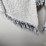 Free People  Love Me Tender Knit Hooded Cardigan Fringe Hem Open‎ Front Small Photo 5