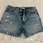 ZARA  Women's Distressed Blue Jean Shorts Photo 0
